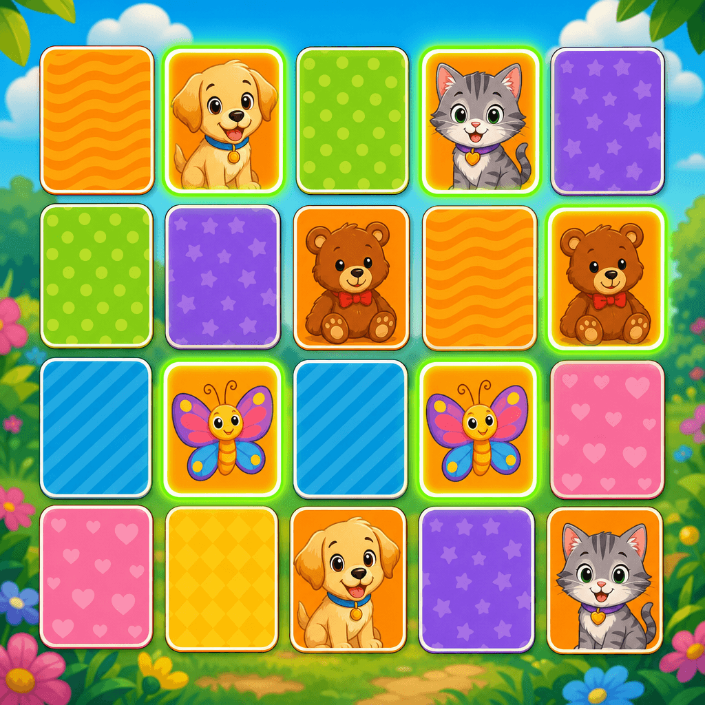 Hafıza Kartları oyunu - Defnik Game Türkiye eğitici çocuk oyunu - dikkat ve hafıza geliştirici
