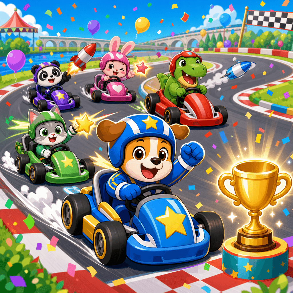Kart Yarışı - Defnik Game Türkiye item kutuları kart yarışı çocuk oyunu