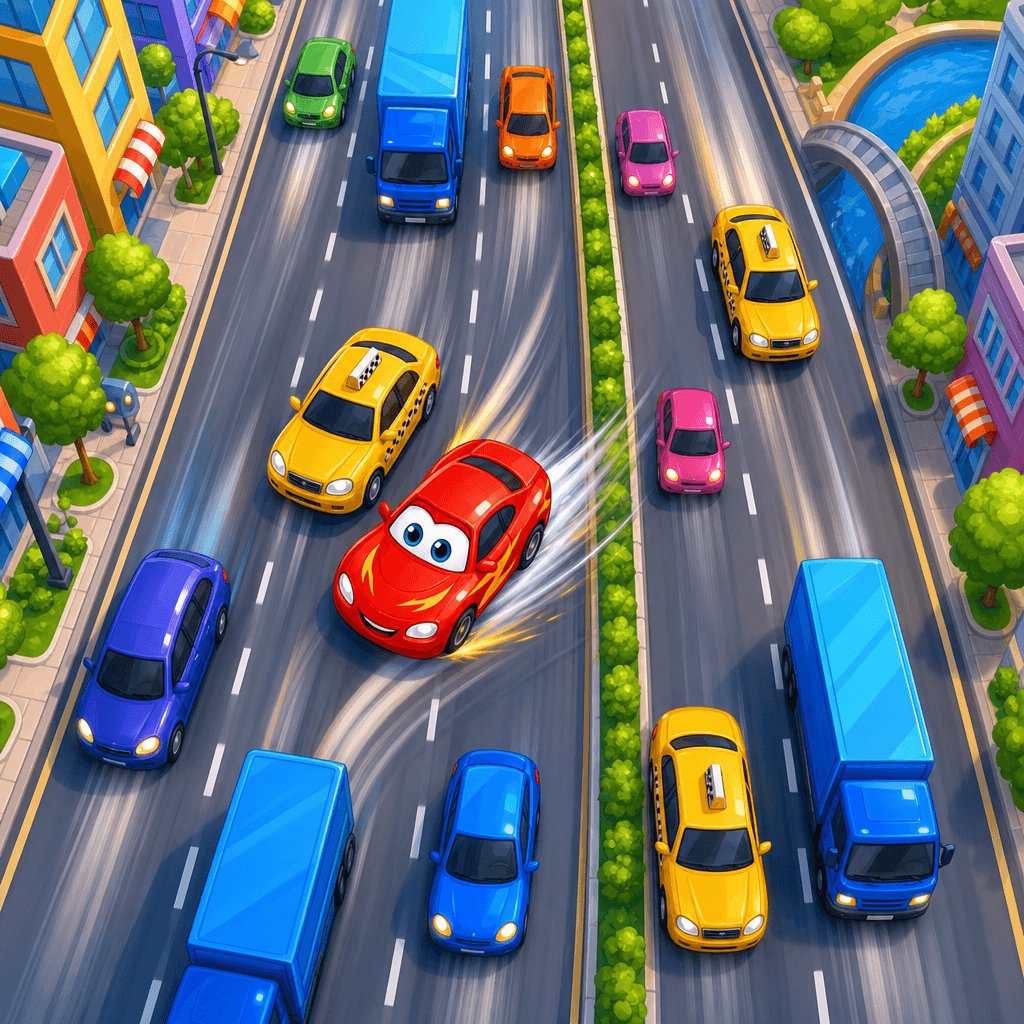Trafik Kaçamacı - Defnik Game Türkiye şehir trafiği araba yarışı çocuk oyunu